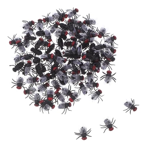 Milisten 100 Stück Halloween Künstliche Fliegen Realistische Prank Insekten für Scherze und Partys für Halloween Dekoration und Familienfeiern von Milisten