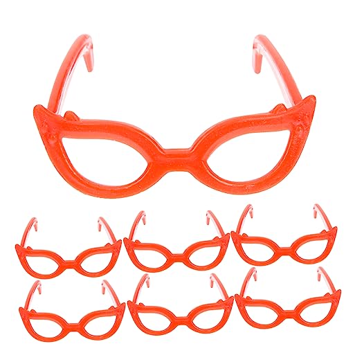 Milisten 100 Stück Mini-Brillenspielzeug Puppe Zubehör Sonnenbrillen Gläser Miniaturbrille Bastelbrille Brille Miniaturrunde Brillen Plastik rot von Milisten