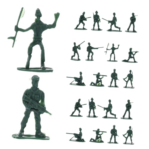 Milisten 100 Stück Mini-Soldatenmodell Sandtisch-Soldatenfigur kleine Soldatenmodelle Kindersoldatenfiguren Tischdekorationen aus Sand Mikrofiguren Plastik Olive Green von Milisten