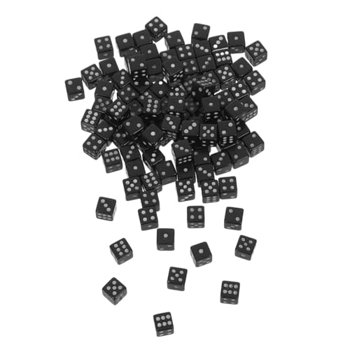 Milisten 100 Stück Mini Würfel Schwarz Kleine Würfel aus Strapazierfähigem Kunststoff Tragbar für Brettspiele Mathematikunterricht und Partyspiele von Milisten