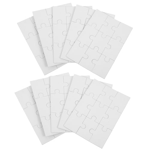 Milisten 10Blätter DIY Puzzles zum Zeichnen und Gestalten Leere Puzzleteile für Kreative Aktivitäten und Interaktives Lernen von Milisten