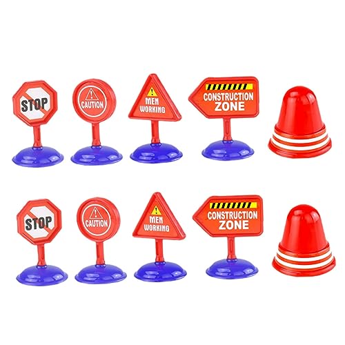Milisten 10Stücke DIY Verkehrszeichen Teiliges Straßenkegel Für Langlebig Und Vielseitig Einsetzbar Für Kreative Spielszenen Und Verkehrsdemos von Milisten