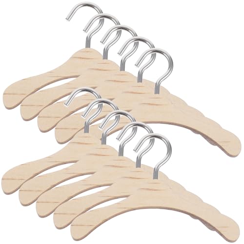 Milisten 10Stücke Holz Kleiderbügel für Puppen Puppen Zubehör für Puppenschrank Langlebig und Praktisch für Organisation von Puppenkleidung Milisten 10Stücke Holz Kleiderbügel für Puppen Puppen Zubehör für Puppenschrank Langlebig und Praktisch für Organisation von Puppenkleidung von Milisten