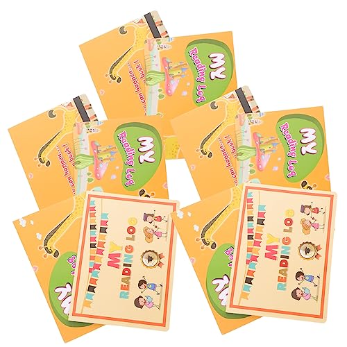 Milisten 10Stücke Leseblätter mit Cartoon Muster Englisch Schreibbankbuch für Schulische für Lesefortschritte und Kinderprotokolle von Milisten