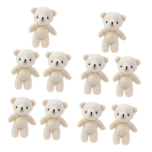 Milisten 10Stücke Mini Bärenpuppe Plüsch Schlüsselanhänger Kreatives Bärenspielzeug für DIY Projekte Gepäckanhänger und Handyanhänger Bezauberndes Design und Charmant von Milisten