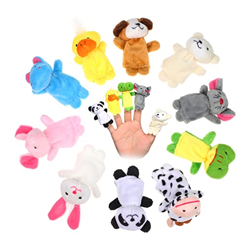 Milisten 10Stücke Plüsch Fingerpuppen Flexible Tier Handpuppen für Kindergarten für Kreative Rollenspiele und Pädagogisches von Milisten