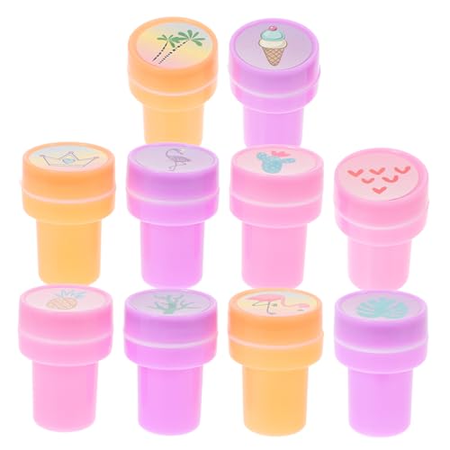 Milisten 10Stücke Teiliges Stempelset für Selbstfärbende Flamingo Stempel für Sommer Partys Belohnungen im Unterricht und Handwerk Waschbar für Kreative Projekte von Milisten