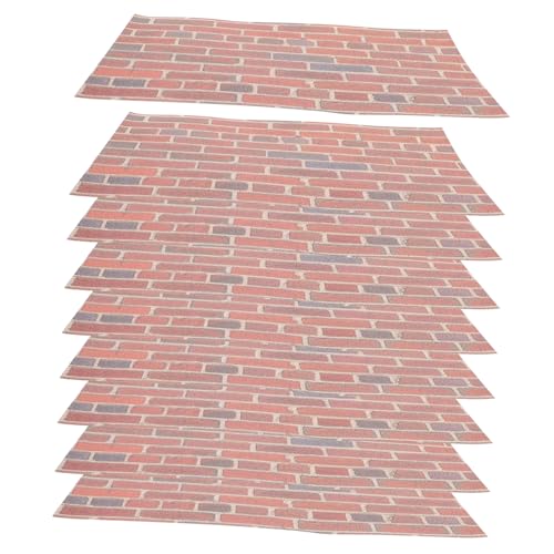 Milisten 12blätter Ziegeltapete Zum Abziehen Und Aufkleben Selbstklebende Wanddekor Für Puppenhaus Im Maßstab Miniatur-tapete Mit Realistischer Ziegelstruktur Abnehmbare Verkleidung Für von Milisten