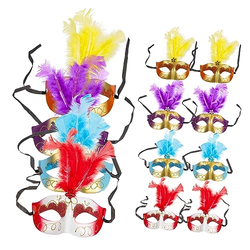 Milisten 12 Stck. Federmaskenspielzeug Maskerade Mini-kostümmasken Realistisch Partymaske Für Frauen Halloween-cosplay-maske Gefieder Maske Kostüm Maske Frauenmaske Plastik Zufällige Farbe von Milisten