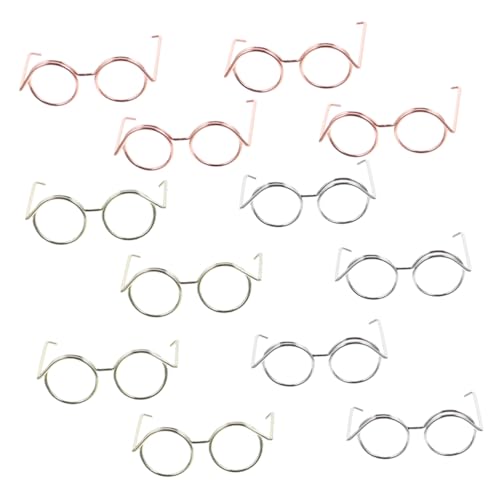 Milisten 12 Stück Brille Spielzeugzubehör Kleine Puppe Mini-Sonnenbrille Puppenbrille Puppe Mini Deko-Puppe Mini -puppenbrille Bastelsonnenbrille Für Puppen Kupferkabel von Milisten