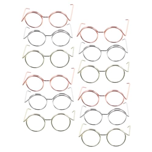 Milisten 12 Stück Brille Spielzeugzubehör Mini-puppensonnenbrille Zum Basteln Minipuppenbrille Entzückende Mini-Brille Puppe Verkleiden Zubehör DIY-puppenbrille Kupferkabel von Milisten