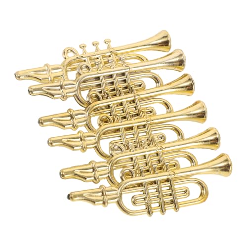 Milisten 12 Stück Christbaumschmuck deko Musikspielzeug Horn Miniatur -Musikinstrument Mini -Trompete Miniaturen Mini-Instrumente Saxophon winzige Instrumente Mini-Klarinette Plastik Golden von Milisten