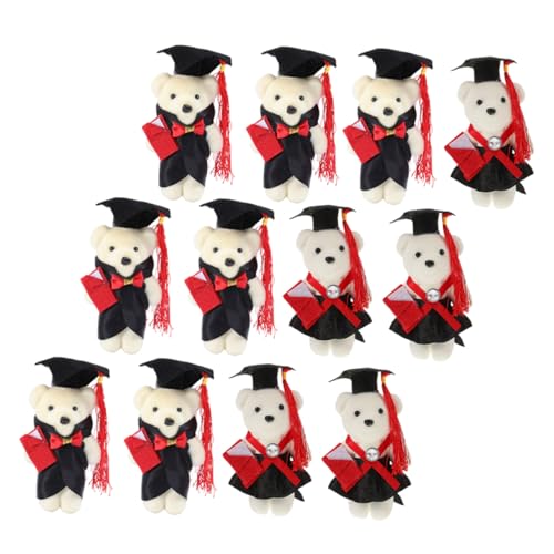 Milisten 12 Stück Doktorbär Bouquet Materialien Mini Stoffing Graduation Tier Party-Abschlussbär Plüschbärenpuppe Mini -Abschluss -Plüschtier Abschlussbär klein Schaum von Milisten
