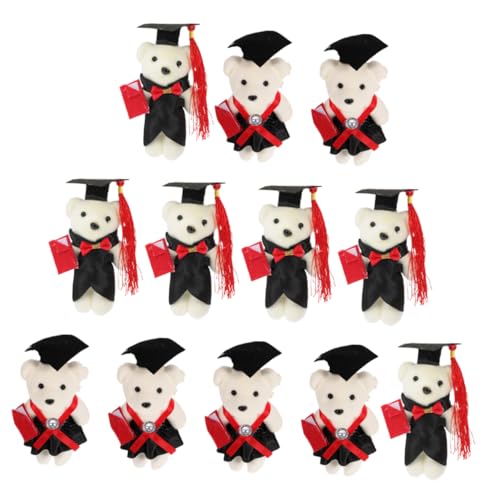 Milisten 12 Stück Dr. Bärenpuppe Für Multipack Abschluss Plüsch Ausgestopft Tragen Bärengeschenkpuppe Blumenstrauß-dekorationszubehör Cartoon-bär-Puppe Kleine Bärenpuppe Vlies von Milisten