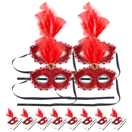 Milisten 12 Stück Federmasken für Kostüm und Maskenball Halbe Gesichtsmaske für Cosplay und Partys für Karneval und Halloween Verstellbar und Bequem Milisten 12 Stück Federmasken für Kostüm und Maskenball Halbe Gesichtsmaske für Cosplay und Partys für Karneval und Halloween Verstellbar und Bequem von Milisten
