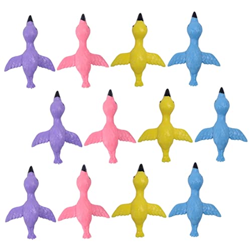 Milisten 12 Stück Flamingo- Flamingos elastisches Fingerspielzeug Halloween - für lustiges Fingerspitzenspielzeug Plastikflamingos Mädchen TPR von Milisten