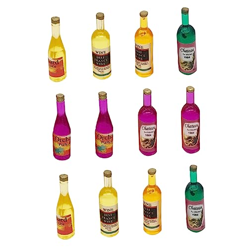 Milisten 12 Stück Fruchtweinflaschenspielzeug Dekorative Flasche Mini Zubehör Flaschendekore Erlesene Weinflaschen Weinflaschen Weinflaschendekore Bunt Plastik von Milisten