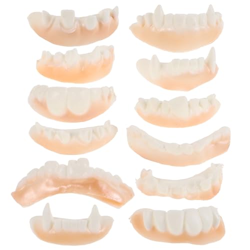 Milisten 12 Stück Halloween-reißzähne, Cosplay-zahnersatz, Beiges PVC, für Halloween-kostümparty-Dekorationen Milisten 12 Stück Halloween-reißzähne, Cosplay-zahnersatz, Beiges PVC, für Halloween-kostümparty-Dekorationen von Milisten