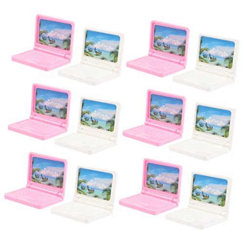 Milisten 12stücke Miniatur Laptop Spielzeug Für Puppenhäuser Kinderzimmer Deko Und Spiel Faltbare Computer Nachbildung Und Weiß von Milisten