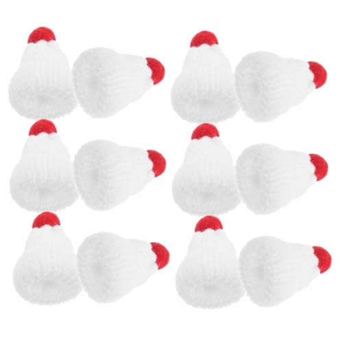 Milisten 12 Stück Mini Weihnachtsmützen Strickmützen für Puppen DIY Weihnachtsbaumdeko Handgemachte Accessoires Kleine Santa Hüte für Bastelprojekte Kunsthandwerk von Milisten