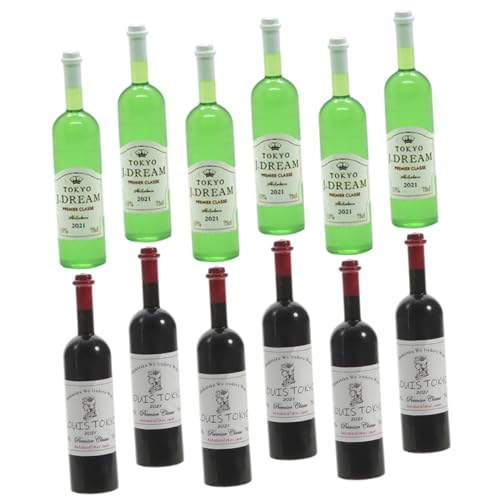 Milisten 12 Stück Mini -Weinflasche Mini- -Hausdekorationen Puppenhausküche Miniaturflaschen kleine Flaschen mit Deckel Mini -Flasche kleine Flaschen zur Dekoration Flaschen Mini Plastik von Milisten