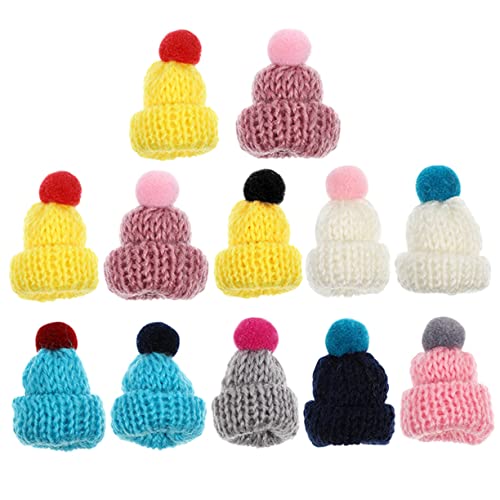 Milisten 12 Stück Miniatur Hüte aus Strickstoff Kawaii Bastelbedarf für Puppen und Dekoration Farbenfroh und Vielseitig für DIY Projekte und Partyzubehör Zufällige Farbe Zufällige Farbe von Milisten