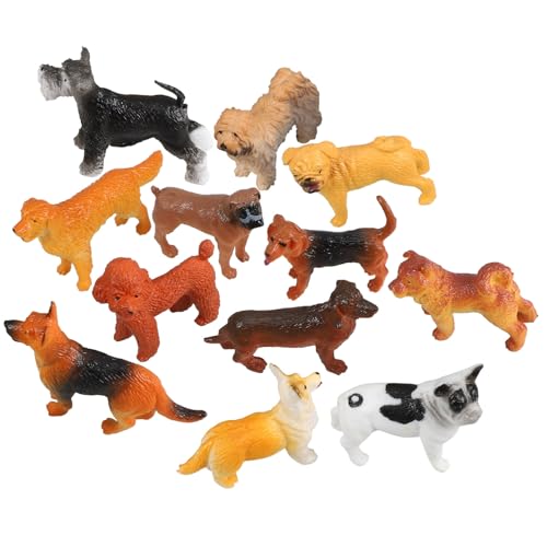 Milisten 12 Stück Miniatur Hund Figuren Realistische Hund Modell Spielzeuge aus Kunststoff Dekorative Tierornamente für Sammler Niedliche Hundedeko für Zuhause von Milisten