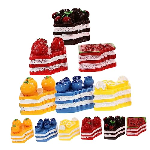 Milisten 12 Stück Miniatur Lebensmittel Modelle Teiliges aus Harz Dekorative Kuchen Zubehör für Puppenhaus Realistische Küche Accessoires Verschiedene Designs von Milisten