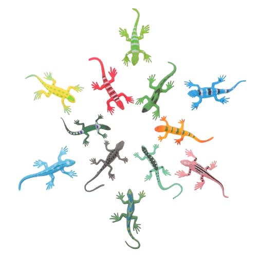 Milisten 12 Stück Nachgemachtes Eidechsenspielzeug Kinderspielzeug Gecko Gefälschtes Eidechsenmodell Simulation Tiermodell Kleine Eidechsenstatue Eidechsenfiguren Plastik von Milisten
