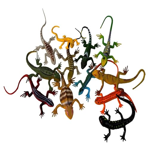 Milisten 12 Stück Realistische Echsen Modell Naturgetreue Plastik Reptilien für Partys Schulprojekte und Rollenspiele von Milisten