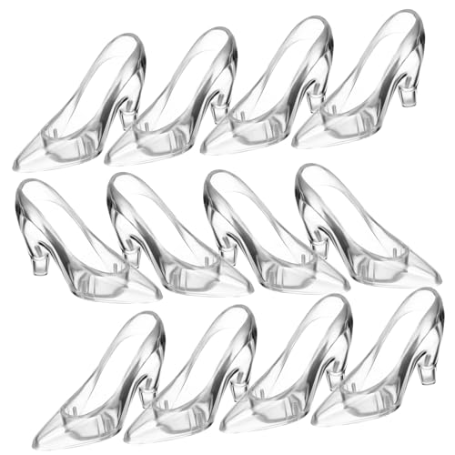 Milisten 12 Stück Schuhschmuck Aus Kristall Geformt Klare Prinzessin-Hausschuhe-Dekoration Prinzessin High Heels Schuhe Figur Party High-Heel- Transparentes Material von Milisten