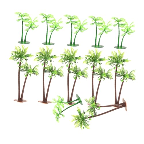 Milisten 12 Stück Simulierte Kleine Kokosnussbäume Zugmodell Kiefernbäume Kleine Bäume Auto Gemischte Modellbäume Mini Modellbäume Kokospalmen Diorama Baum Modellbäume von Milisten
