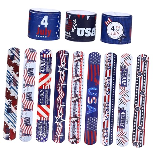 Milisten 12 Stück Slapbands zum Unabhängigkeitstag 80er Schlagarmbänder Partyartikel für Schlagarmbänder für patriotische Armbänder Slap -Armband Mädchen Bands PVC Milisten 12 Stück Slapbands zum Unabhängigkeitstag 80er Schlagarmbänder Partyartikel für Schlagarmbänder für patriotische Armbänder Slap -Armband Mädchen Bands PVC von Milisten