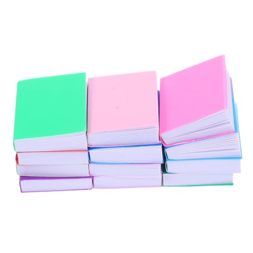 Milisten 12 Stück Sleeve-Book-Modell Leere Minibücher Dollhouse Schlafzimmerbibliothek Puppenhaus Leere Bücher Puppenhaus-Bücherregal-Zubehör beschichtetes Papier von Milisten