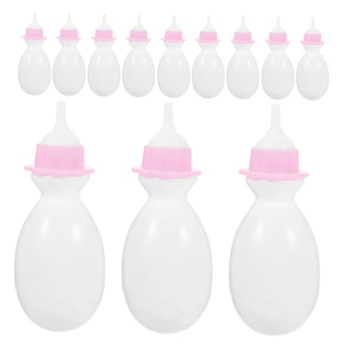 Milisten 12 Stück Spielzeugzubehör Requisiten Für Kinderrollenspiele Kleine Trinkflasche Puppenflasche Puppenmilchflasche Weiß Plastik von Milisten
