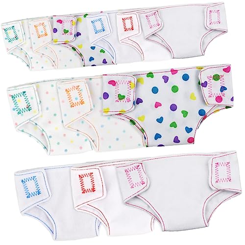 Milisten 12 Stück Stoffwindeln für Minipuppen Babypuppe Puppen für Mädchen Puppenunterhose Babyspielzeug kleine Spielsachen Windeln vorgeben Babydoll-Windeln Gestrickte Baumwolle von Milisten