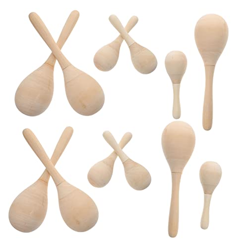 Milisten 12 Stück Teiliges DIY Holz Maracas Percussion Leichte Rasseln zum Bemalen Pädagogisch Fördernd Handkoordination und Kreativität Spielerisch Trainieren von Milisten