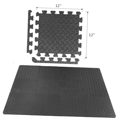 Milisten 12 Stück Teiliges Eva Puzzle Spielmatten rutschfeste Bodenmatten mit Blattmuster Dämpfende Bodenpads für Tanz und Workout von Milisten