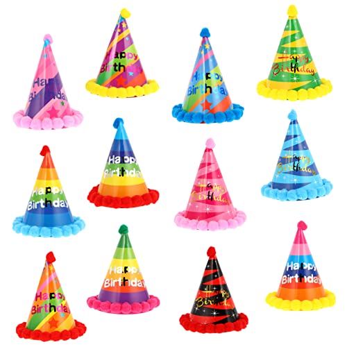 Milisten 12 Stück Teiliges Geburtstagspapierhüte mit Pompons Lustige Party Accessoires für Kindergeburtstage und Festlichkeiten Leicht und Sicher Milisten 12 Stück Teiliges Geburtstagspapierhüte mit Pompons Lustige Party Accessoires für Kindergeburtstage und Festlichkeiten Leicht und Sicher von Milisten