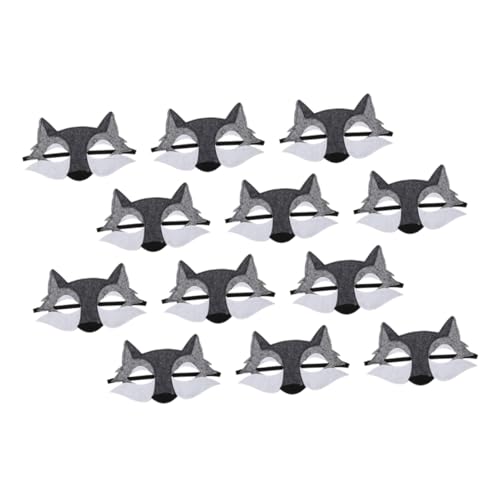 Milisten 12stücke Wolfshalbmaske Aus Filz Realistische Tiergesichtsmaske Halloween-cosplay-gesichtsmaske Halbgesichtsmaske Für Partys Und Rollenspiele Leicht Und Atmungsaktiv von Milisten