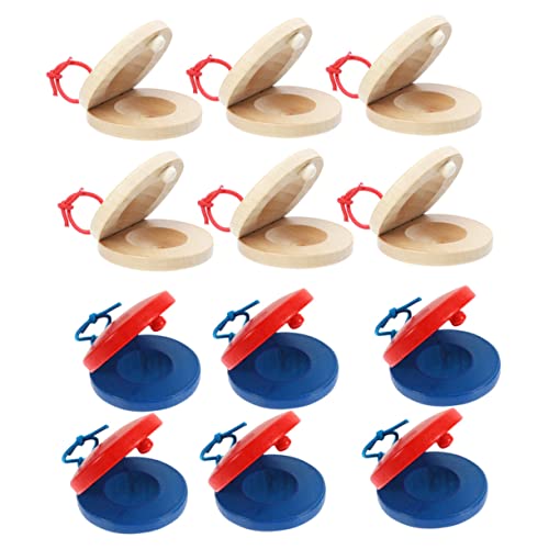 Milisten 12 Stück Teiliges Holz Castanet für Musikinstrument für Kleinkinder für Kindergarten und Musikalische Frühbildung Natürlichem Holz und Bunten Farben von Milisten