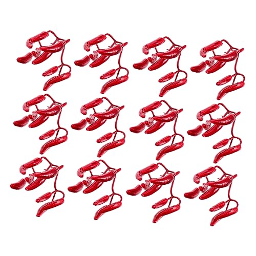 Milisten 12 Stück Teiliges Künstliche Mini Chilis Weihnachtsdekoration Lebensecht Simulierte Chili Ornamente DIY Bastelzubehör für Festliche Girlanden Hochzeit Party Farbintensiv und von Milisten