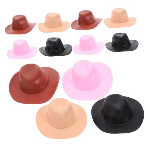 Milisten 12 Stück Teiliges Mini Cowboy Hut Kleine Bastelhüte aus Leichtem Material Realistische Miniatur Hüte für Puppenhaus Dekoration DIY Zubehör für Mini Puppen Vielseitig Einsetzbar von Milisten
