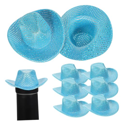 Milisten 12 Stück Teiliges Mini Cowgirl Hüte Glitzernde Western Hüte mit Holografischem Effekt Leicht Tragbar für Puppen Haustiere und Partydekorationen als Winzige Disco Caps und von Milisten