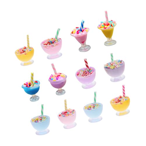 Milisten 12 Stück Teiliges Mini Eiscreme Modell Realistische Harz Miniatur Desserts Vielseitige Puppenhaus und Fotorequisiten Kreative Desktop Dekoration für Bastelprojekte von Milisten