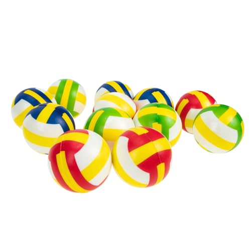 Milisten 12 Stück Teiliges Mini Volleyball Bunte Stressbälle aus Pu Schaum Handliche Decompression Spielzeuge Lustige Antistress Bälle für Erwachsene Unterwegs von Milisten