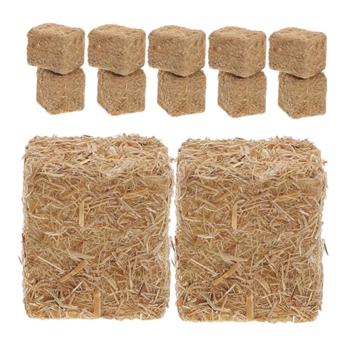 Milisten 12 Stück Teiliges Miniatur Grasballen aus Realistische Bauernhof Dekoration für Puppenhaus Gartenszene und Fotorequisiten Herbstliches DIY Zubehör für Heim und Außendekor von Milisten