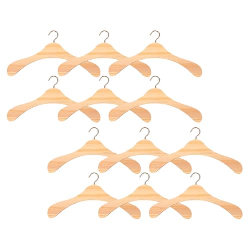 Milisten 12 Stück Teiliges Miniatur holzkleiderbügel für Puppenkleidung Naturbelassen Robuste Garderobenbügel für Puppenschränke Platzsparend Puppenhaus zubehör von Milisten