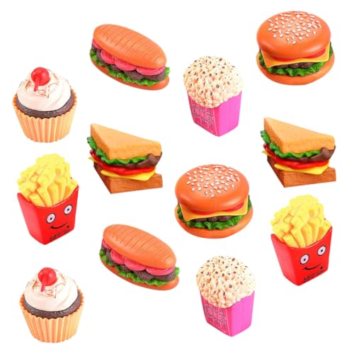 Milisten 12 Stück Teiliges Spielzeugset für Realistische Fast Food Spielzeuge Wie Hamburger und Frites für Kreatives Rollenspiel Fördert Fantasie und Lernen von Milisten