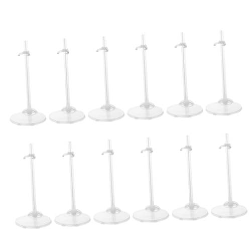 Milisten 12 Stück Teiliges Transparentes Puppenständer Verstellbarer Halter mit Stabiler Höhe Klarer Displayständer zur Sicheren Präsentation und Aufbewahrung von Puppen für von Milisten